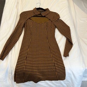 Brown checkered dress